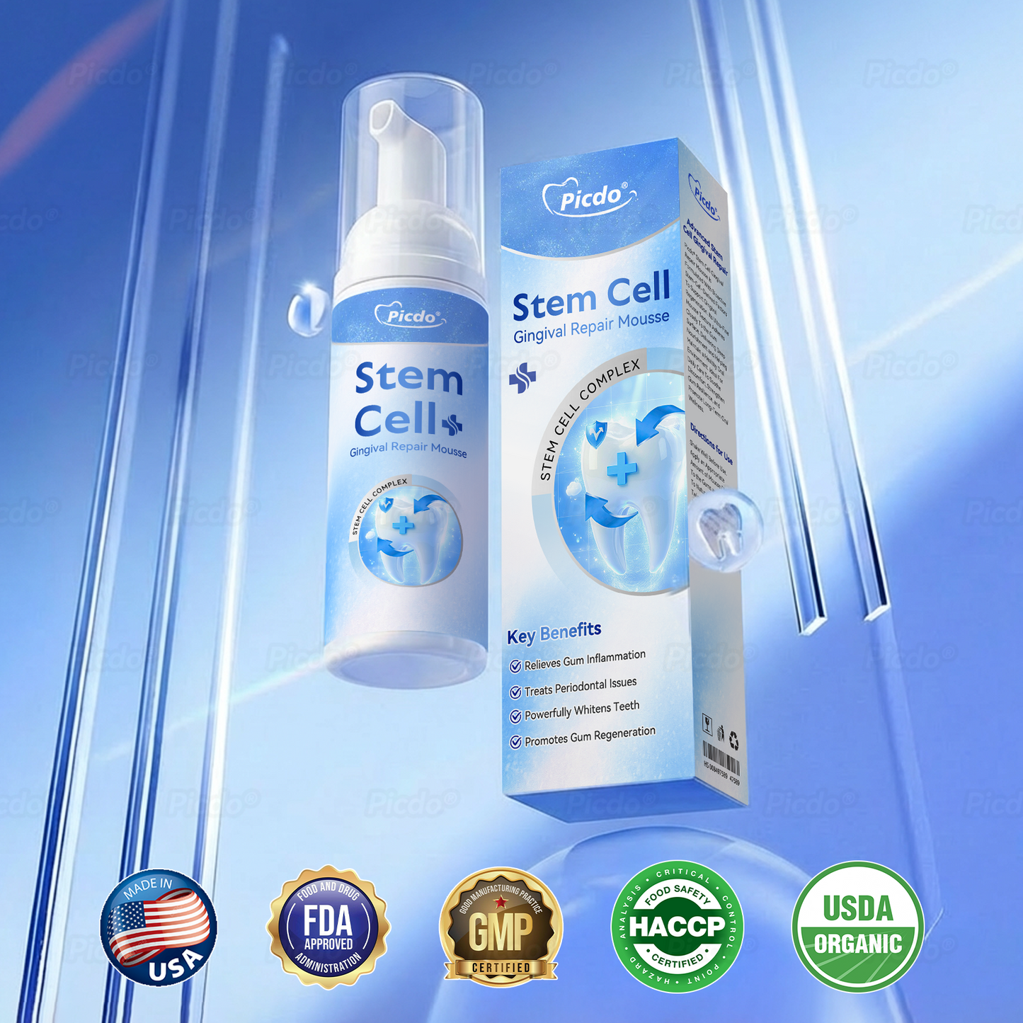 ✨🎇𝑃𝑖𝑐𝑑𝑜® 𝑆𝑡𝑒𝑚 𝐶𝑒𝑙𝑙 𝐺𝑖𝑛𝑔𝑖𝑣𝑎𝑙 𝑅𝑒𝑝𝑎𝑖𝑟 𝑀𝑜𝑢𝑠𝑠𝑒(🦷Promote Tooth Regrowth • Remove Tartar • Strengthen Gums • Deep Clean & Freshen Breath)🍀