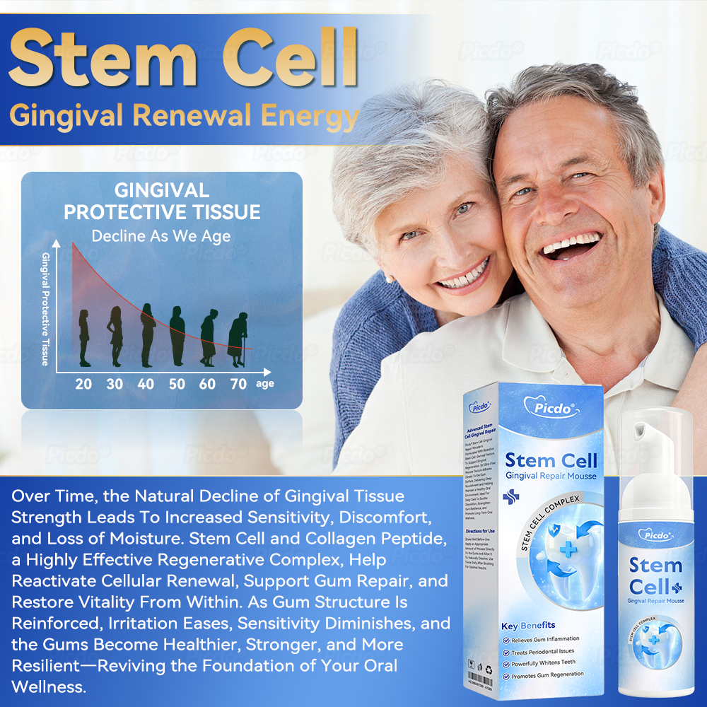 ✨🎇𝑃𝑖𝑐𝑑𝑜® 𝑆𝑡𝑒𝑚 𝐶𝑒𝑙𝑙 𝐺𝑖𝑛𝑔𝑖𝑣𝑎𝑙 𝑅𝑒𝑝𝑎𝑖𝑟 𝑀𝑜𝑢𝑠𝑠𝑒(🦷Promote Tooth Regrowth • Remove Tartar • Strengthen Gums • Deep Clean & Freshen Breath)🍀